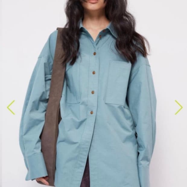 에토스 빅포켓 셔츠 옥색