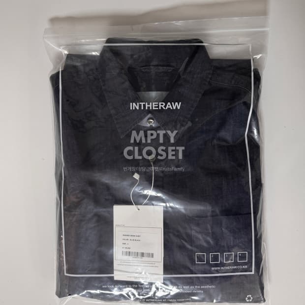 [4] Intheraw 인더로우 워시드 데님셔츠 블루블랙