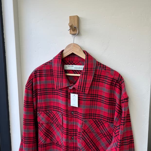 15925 - 오프화이트 플란넬 체크 셔츠