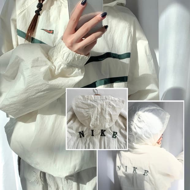 Nike 나이키 아이보리 후드 바람막이