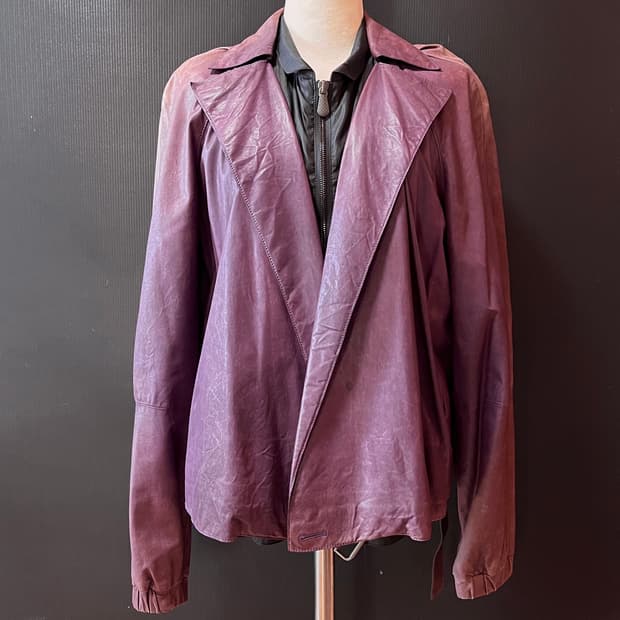 00s 보테가 베네타 레더 자켓 실크 라이닝 IT38 토마스 마이어