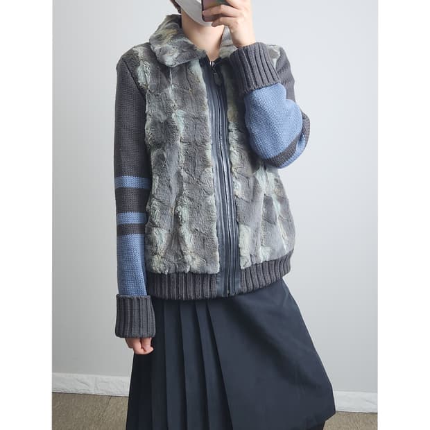 퍼•니트 집업 자켓