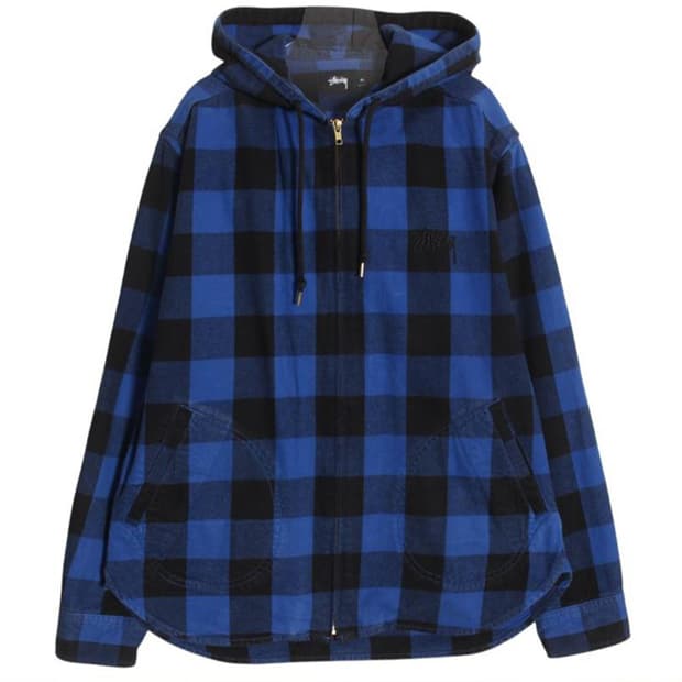 스투시 인터내셔널 체크 후드 집업 셔츠 자켓 (STUSSY)