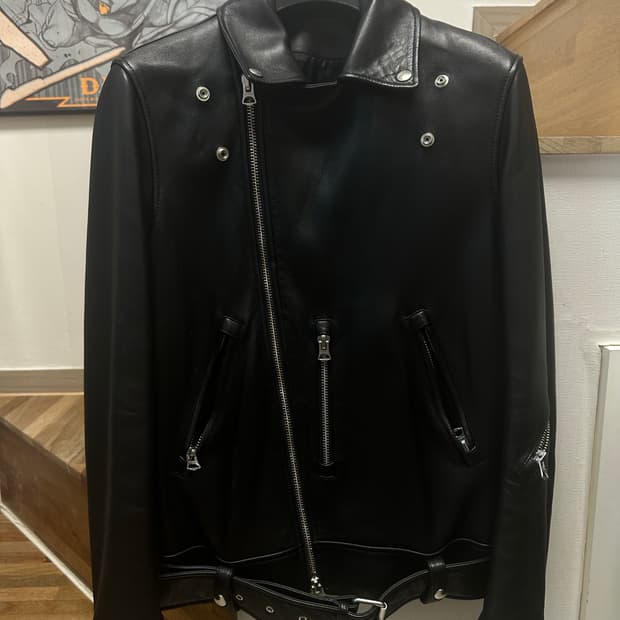 아크네 스튜디오 램스킨 라이더자켓