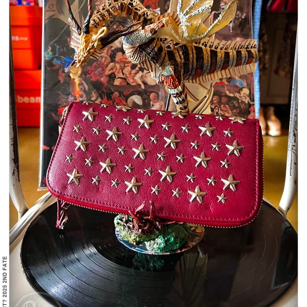 2010s JIMMY CHOO Star Studed Red Wallet