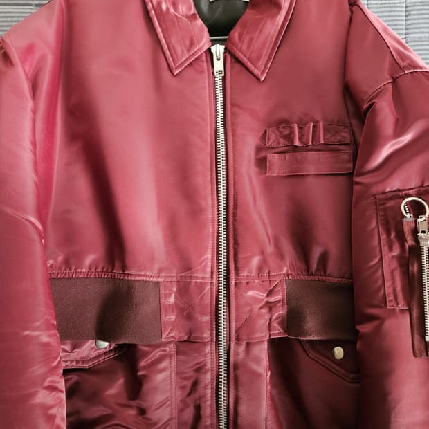 taewoo 태우 더블 봄버 자켓 버건디