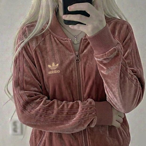 아디다스 인디고 핑크 산딸기 벨벳 트랙탑 져지