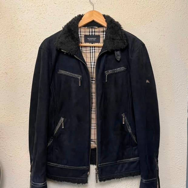 버버리 블랙라벨 레더 스웨이드 자켓