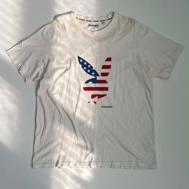 [M] Playboy 플레이보이 USA 버니 로고 반팔 티셔츠