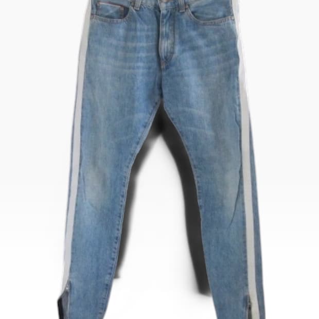 made in italy side bar zip denim