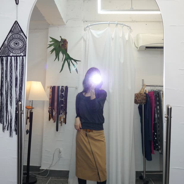 zipper midi skirt
