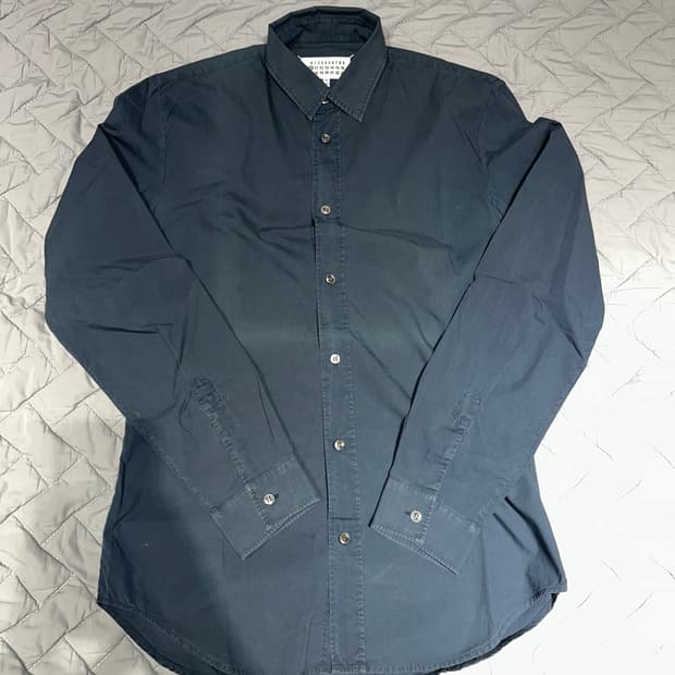 메종 마르지엘라 14F/W 다이드 슬림 포플린 셔츠