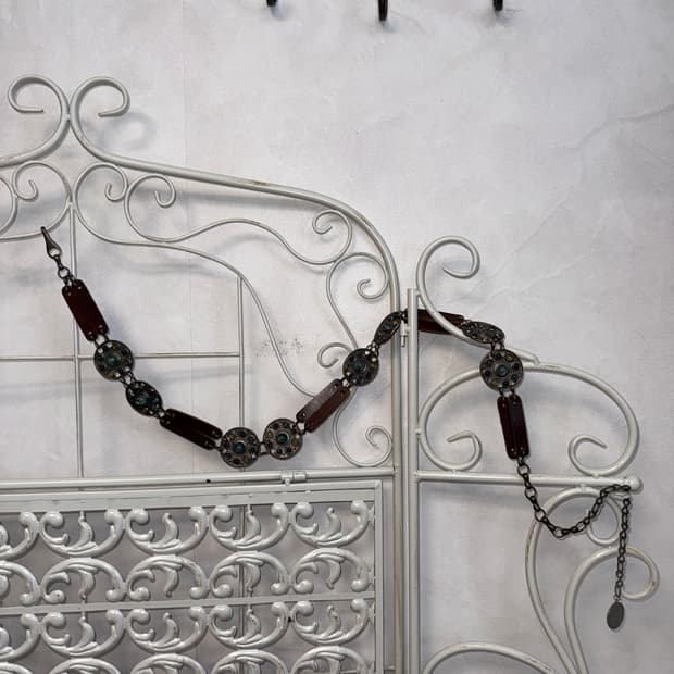 Antique hippie gemstone chain belt