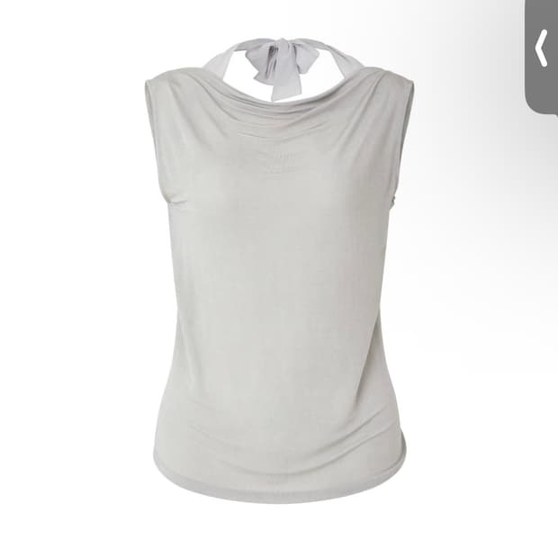 Teak TIE NECK SLEEVELESS TOP (SILVER)