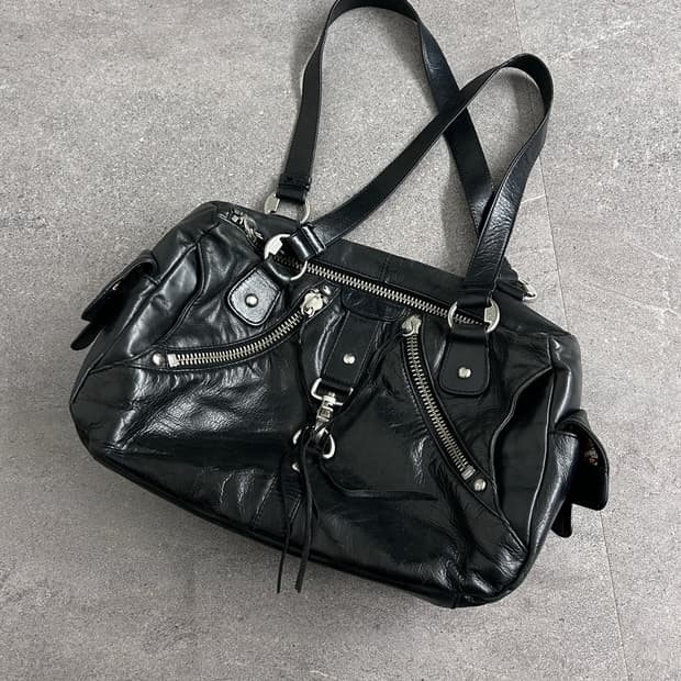 00‘s Enzo Angiolini 레더 멀티 지퍼 백