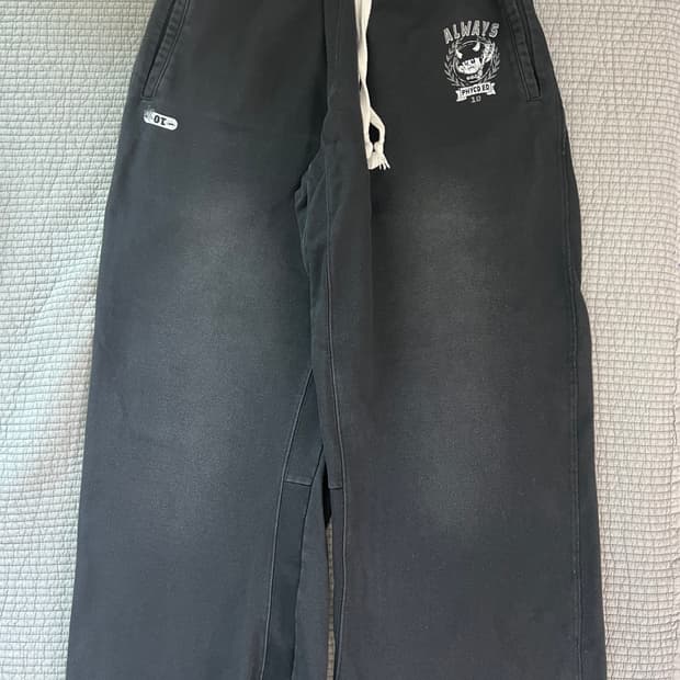 [2] 폴리테루 PE 워시드 블랙 스웻 팬츠 p.e.