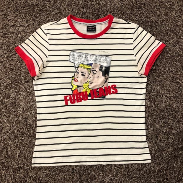 M 후부 로이 릭턴스타인 스트라이프 반팔 티셔츠