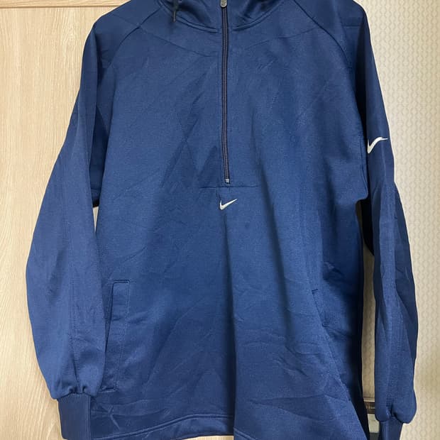 90s 일판 올드스쿨 빈티지 나이키 네이비 하프 아노락 집업 후드