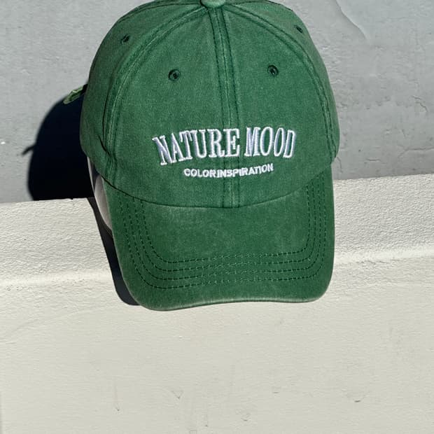[F] 빈티지 로고 그린 볼캡 모자