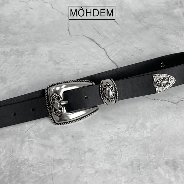 [Unisex] 크롬 볼드 웨스턴 벨트
