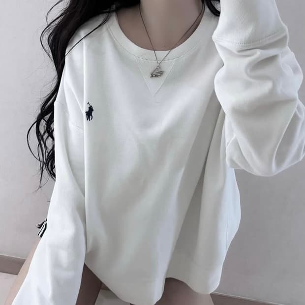 폴로 흰파 기모 맨투맨 (qr)