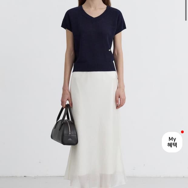 던스트 레이어드 새틴 스커트 아이보리 LAYERED SATIN SKIRT