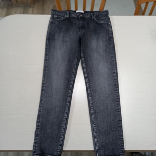 32 BRANDED Kor 워싱 스판 슬림일자진 블랙 32-218