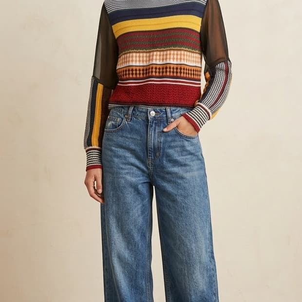 베네통 춘하니트. 수입 펀칭자수 스커트