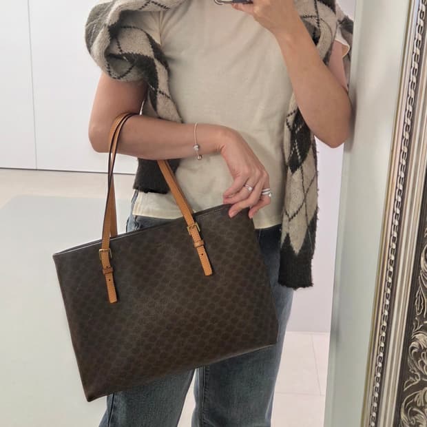 CELINE 셀린느 정품 마카담 빈티지 쇼퍼백 숄더백