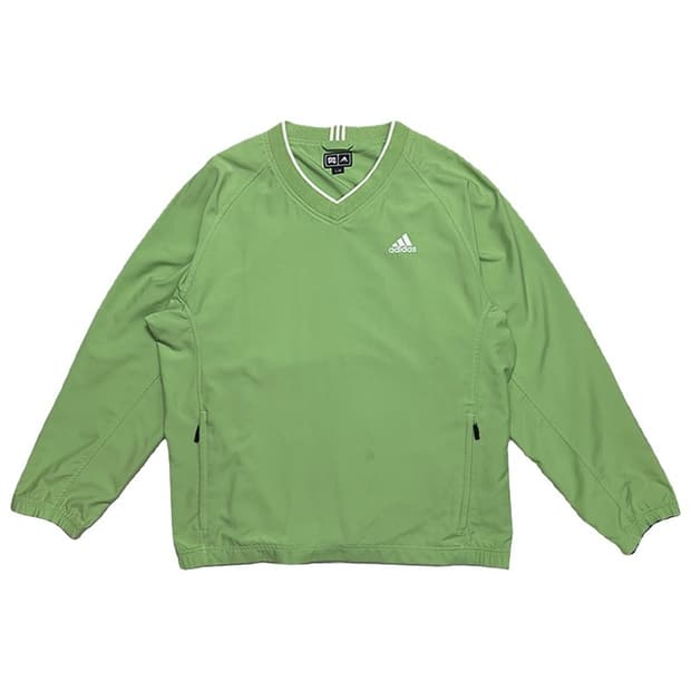 ADIDAS 골프 웜업 바람막이 맨투맨 그린 L