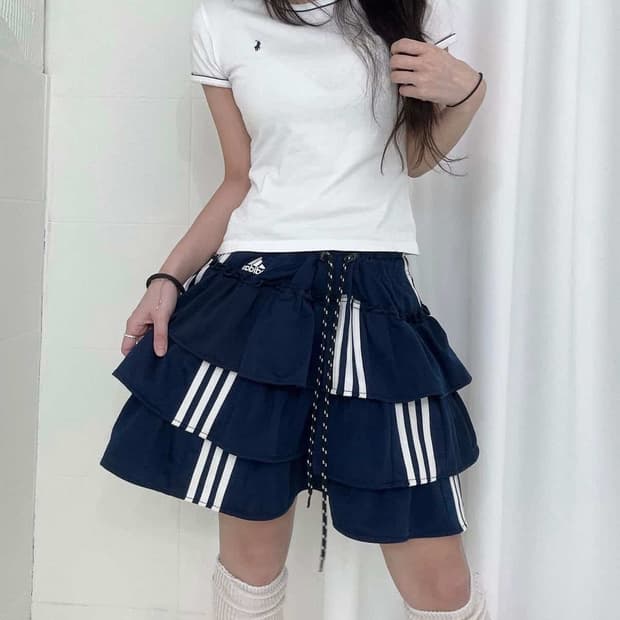 아디다스 캉캉 미니스커트 네이비