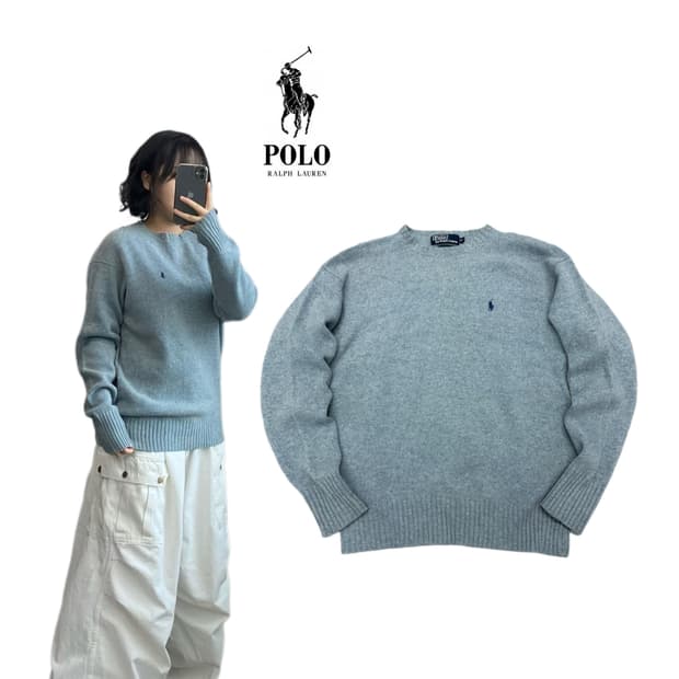 폴로 90s 포니 니트