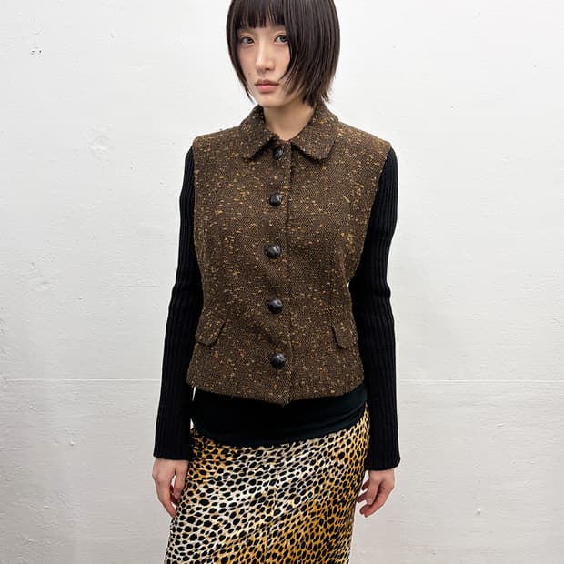 벌수스 베르사체 헤링본 울 자켓