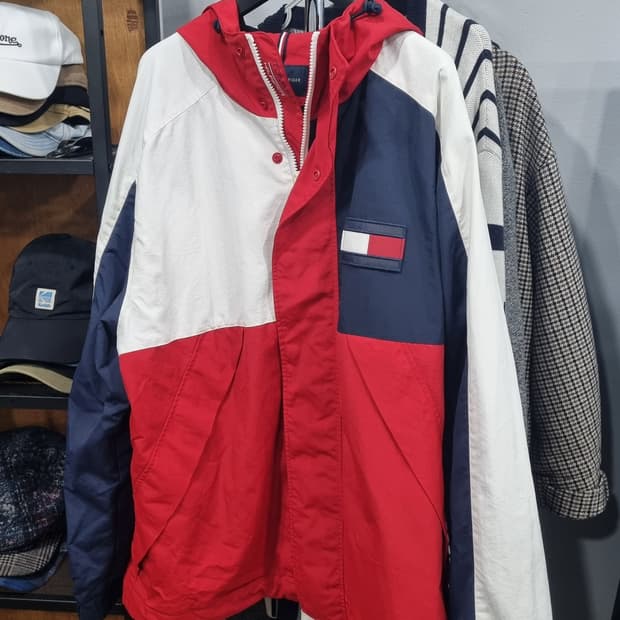 타미 올드스쿨스타일 블록 후드 바람막이 가슴단면60(105~110)