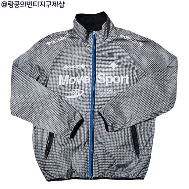 데상트 스트릿 체크 바람막이 자켓