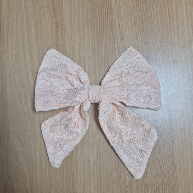 리즈리사 리본 브로치 오렌지핑크칼라