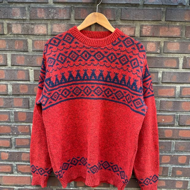 80s LL Bean Wool Knit Sweater USA 