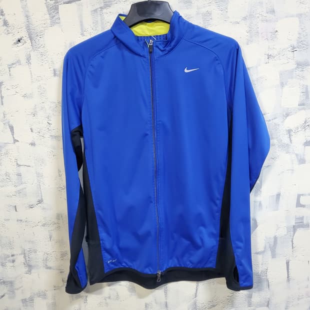 나이키 스우시 드라이핏 블루 바람막이 져지 