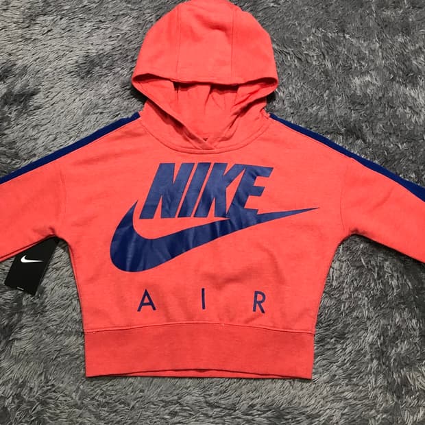 [[걸즈 M, 새상품] 나이키(NIKE) 에어 크롭 후드티셔츠k82