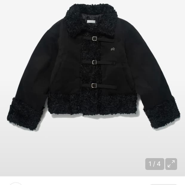 허그유어스킨 시어링 퍼 자켓 블랙