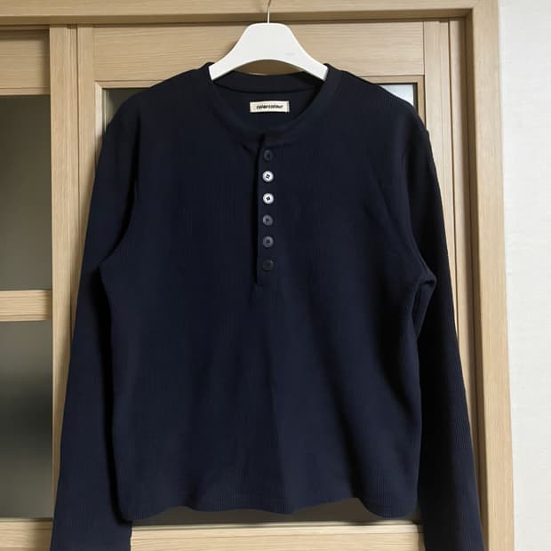 (2) Colorcolour BUTTON HENLEY NECK Navy