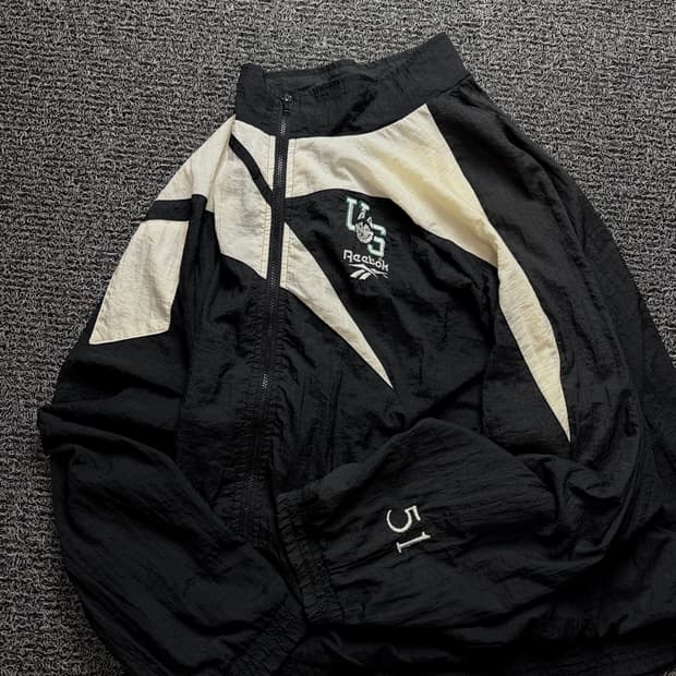 90s 리복 빅로고 올드스쿨 나일론 우븐 트랙 자켓 1434