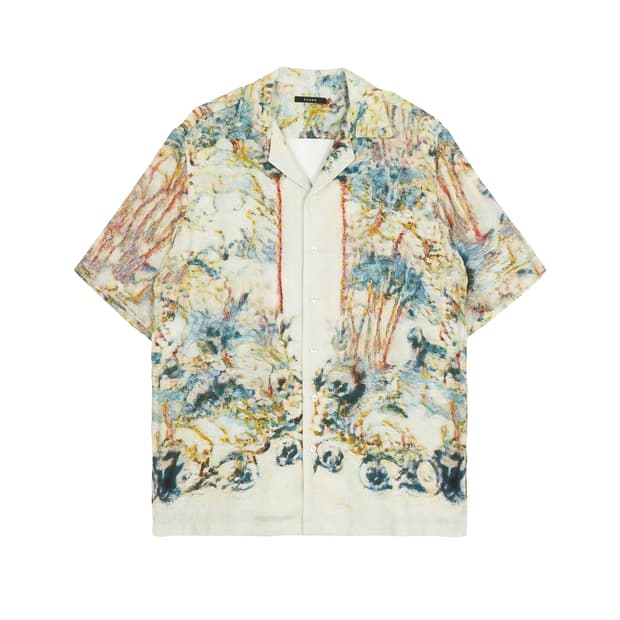 새상품 TAAKK 탁 베이지 실크 오픈 카라셔츠 