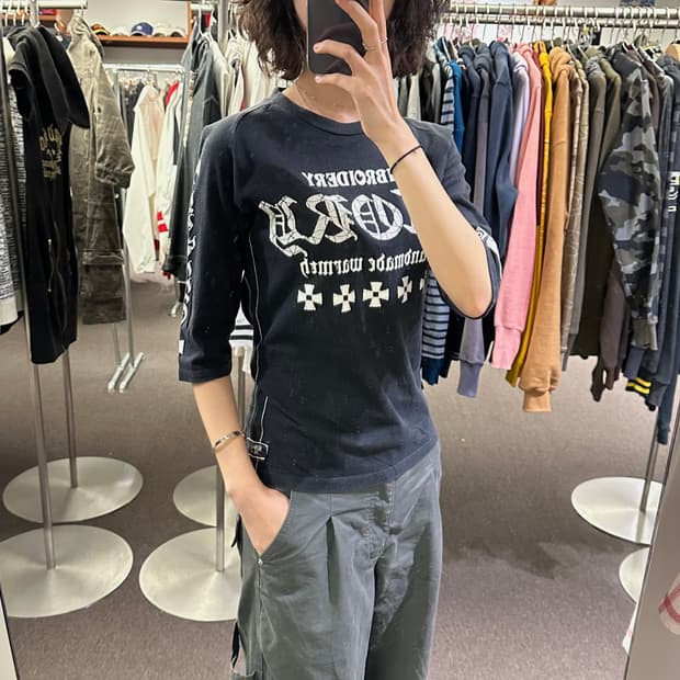 L)Japanese vintage y2k 프린팅 7부 롱슬리브