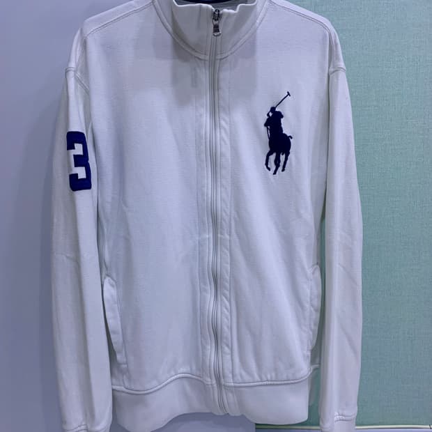 폴로 빅포니 화이트 코튼집업