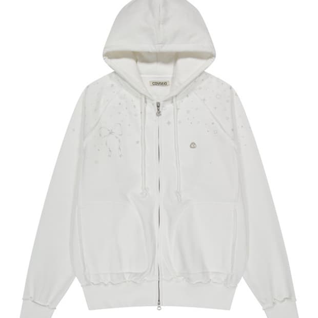코이세이오 트윙클 후드집업 화이트