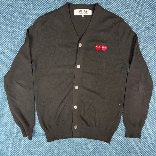꼼데가르송 플레이 더블 하트 가디건 블랙 (AZ-N058)