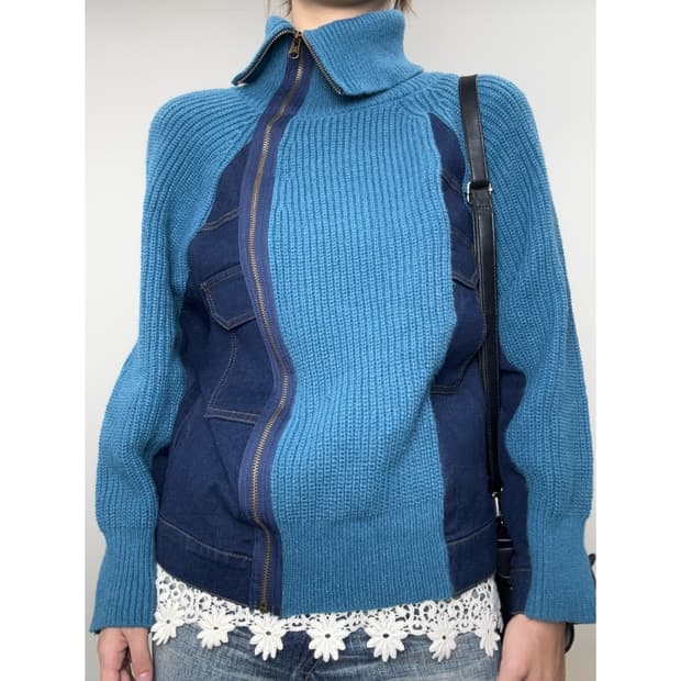 빈티지 니트 집업