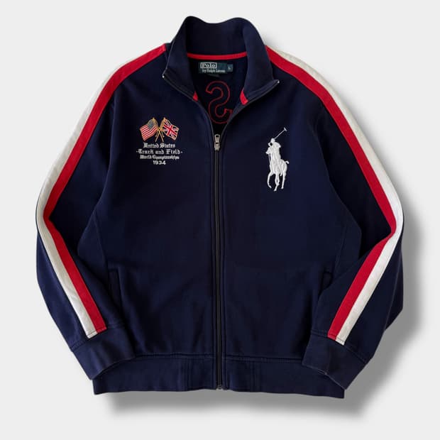 폴로 랄프로렌 00‘s 오버핏 빅포니 USA 코튼 스웻 트랙 집업