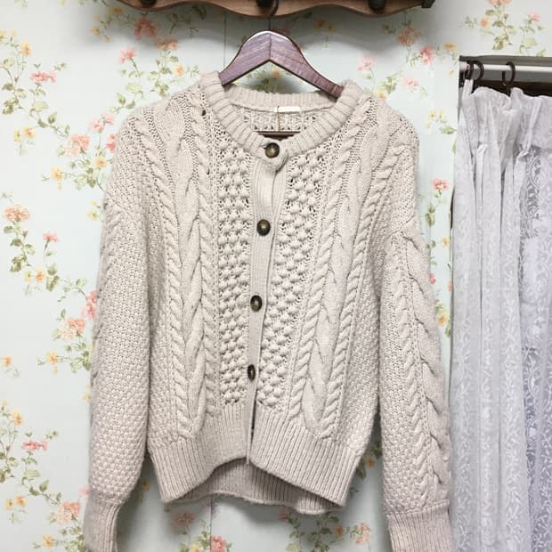 빈티지 니트 짜임 가디건
